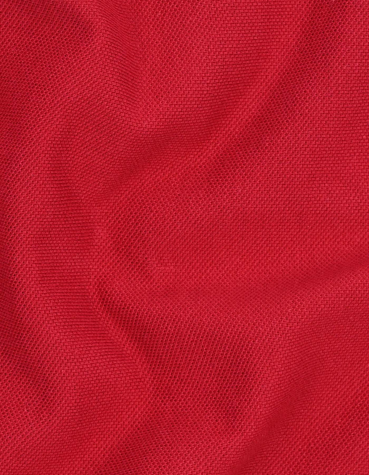 Red Color Block Pique Polo Shirt