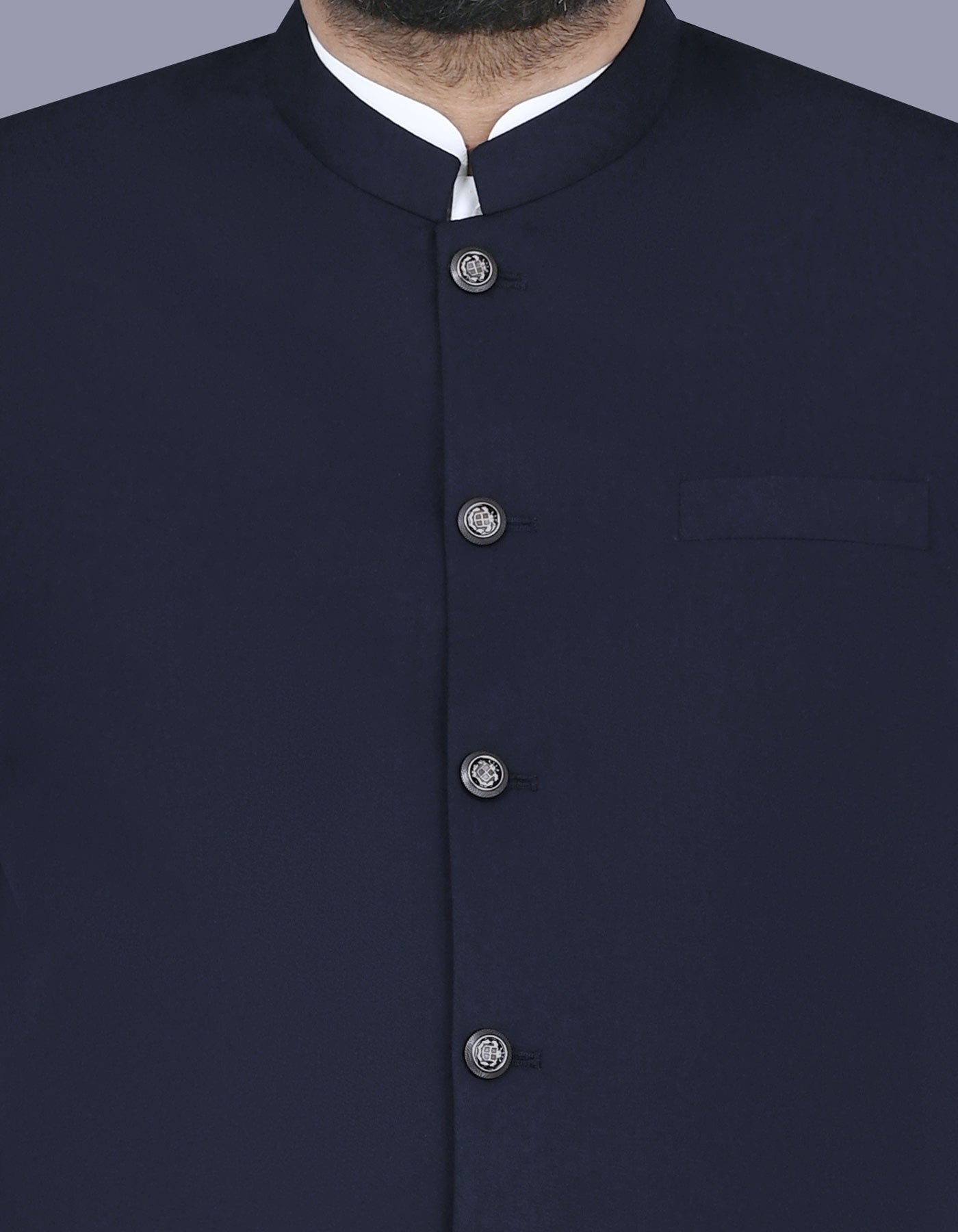 Navy Plain Waist Coat WC2501-5C-36
