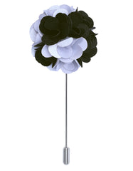 Black Floral Coat Lapel Pin