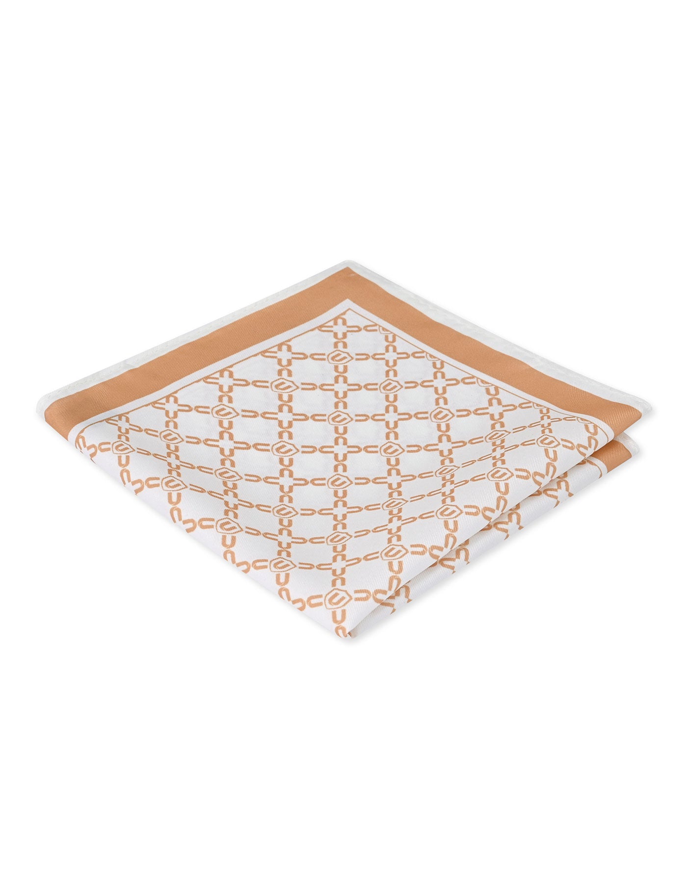Beige Geometric Pocket Square