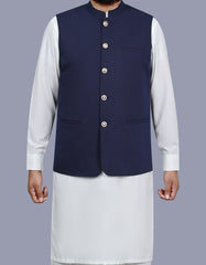 Navy Plain Waist Coat WC2616S-34